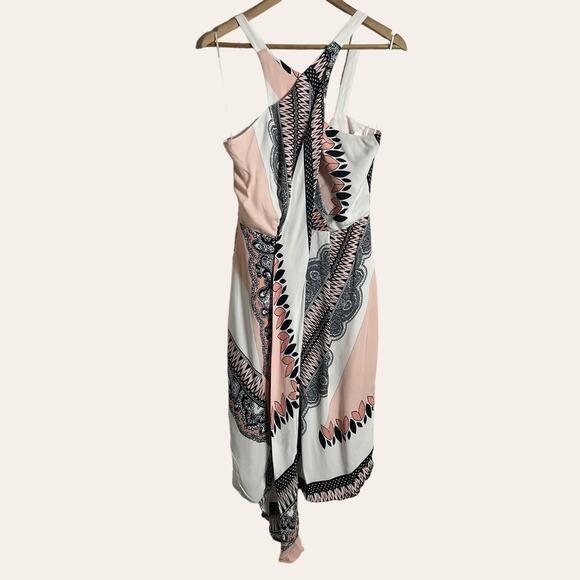 Reiss Hope Scarf Print Halter Wrap Dress Size 6 - Picture 5 of 13